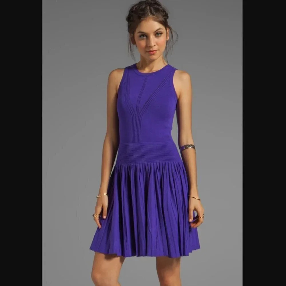 Milly of New York Josephine Fit & Flare Sleeveless Knit Dress